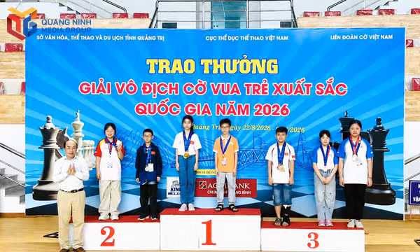 Cờ vua Quảng Ninh giành 7 huy chương Giải trẻ xuất sắc quốc gia 2026