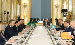 Tổng Bí thư, Chủ tịch nước Tô Lâm và Tổng thống Pháp Emmanuel Macron hội đàm. (Ảnh: Thống Nhất/TTXVN) 