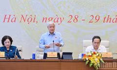 Phó Chủ tịch Thường trực Quốc hội Đỗ Văn Chiến phát biểu bế mạc Hội nghị. (Ảnh: THỦY NGUYÊN) 
