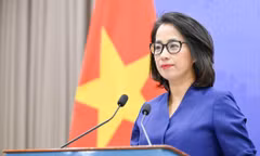 Người phát ngôn Bộ Ngoại giao Việt Nam Phạm Thu Hằng tại họp báo thường kỳ, ngày 1/10/2026. (Ảnh: Bộ Ngoại giao cung cấp)