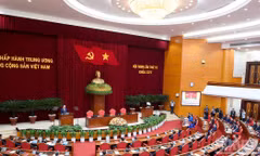 Phiên bế mạc Hội nghị lần thứ tư Ban Chấp hành Trung ương Đảng Cộng sản Việt Nam khóa XIV. (Ảnh: ĐĂNG KHOA) 