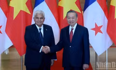 Tổng Bí thư, Chủ tịch nước Tô Lâm và Tổng thống Panama José Raúl Mulino Quintero. (Ảnh: ĐĂNG KHOA)