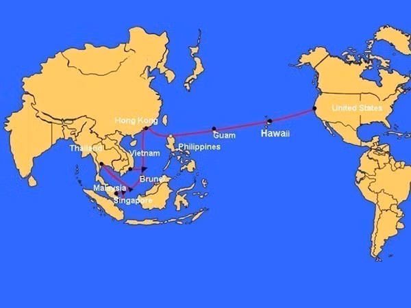 Đường đi của tuyến cáp AAG. (Nguồn: Internet)