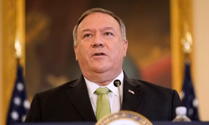 Ngoại trưởng Mỹ Mike Pompeo tại Thái Lan trong chuyến thăm Đông Nam Á hồi tháng 7 năm ngoái. Ảnh: AFP.
