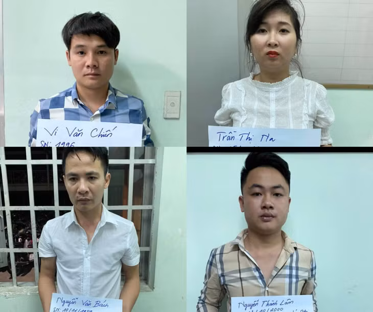 Nhóm đối tượng khai, thực hiện nhiều vụ lừa đảo ở các tỉnh (Ảnh: công an cung cấp).