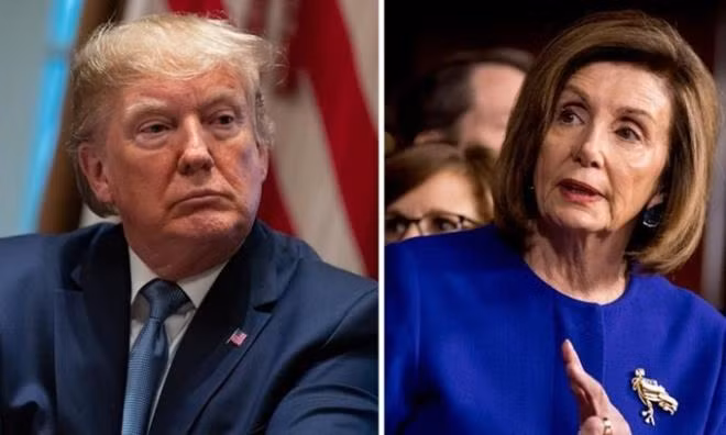 Chủ tịch Hạ viện Mỹ Nancy Pelosi chỉ trích Tổng thống Donald Trump, cho rằng thật xấu hổ khi ông có tài khoản ngân hàng Trung Quốc. (Ảnh: Fox News)