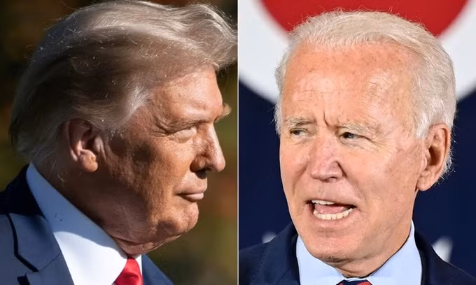 Tổng thống Donald Trump (trái) và ứng viên tổng thống đảng Dân chủ Joe Biden. Ảnh: AFP.