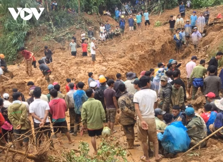 Hiện trường nơi 6 người trong gia đình bị vùi lấp ở Quảng Trị.