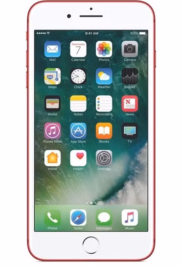Mặt màn hình của iPhone 7/7 Plus là màu trắng viền đỏ.