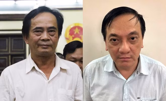 Hai bị can Đoàn Ánh Sáng (trái) và Trần Lục Lang.