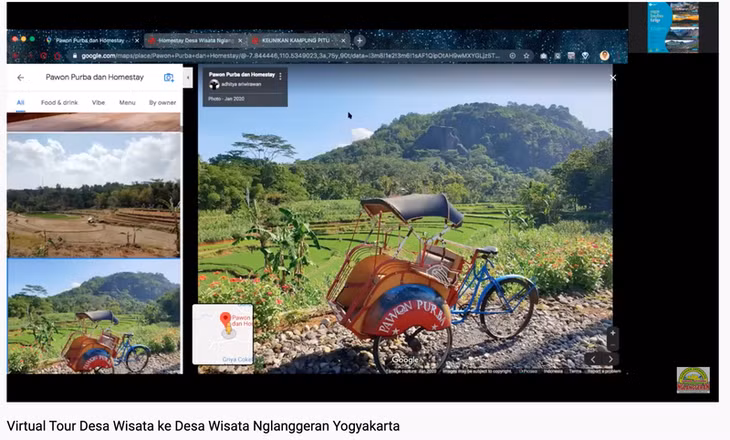 Một tour du lịch ảo tới Yogyakarta: Ảnh chụp màn hình.