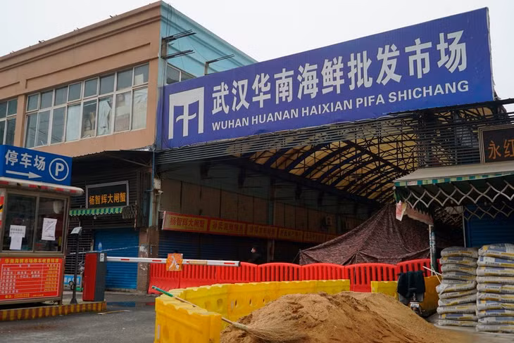 Chợ Hải sản ở Vũ Hán ngày 21/1/2020. Ảnh: AP