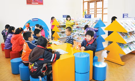 Phòng thư viện khang trang, đẹp mắt của Trường Tiểu học Trưng Vương (TP Uông Bí).