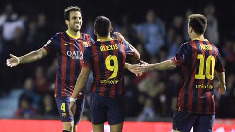Fabregas và Sanchez góp công ở cả 3 bàn thắng của Barca trước Celta Vigo
