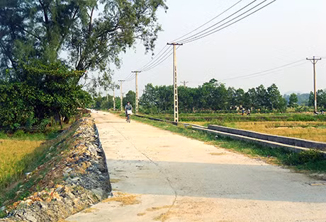 Đường giao thông thôn Nhuệ Hổ, xã Kim Sơn.