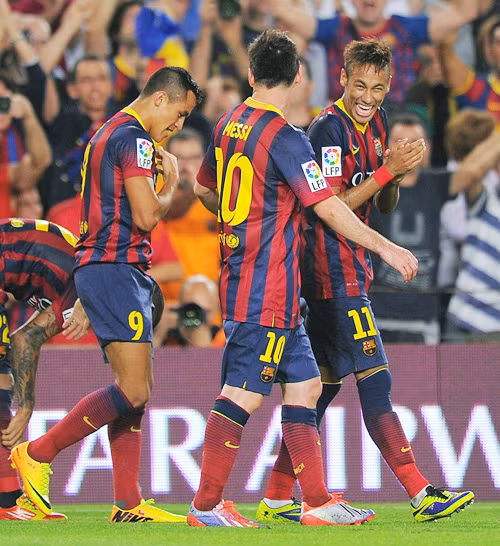 Barca không còn quá phụ thuộc vào Messi (giữa) như trước đây.