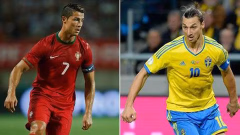 Ronaldo (trái) và Ibra sẽ chỉ có một người tới được Brazil