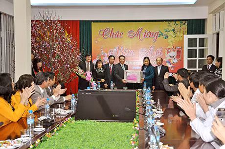 Đồng chí Đỗ Thị Hoàng, Phó Bí thư Thường trực Tỉnh ủy, Trưởng đoàn Đại biểu Quốc hội tỉnh thăm, tặng quà, chúc tết các y, bác sỹ Bệnh viên Đa khoa tỉnh