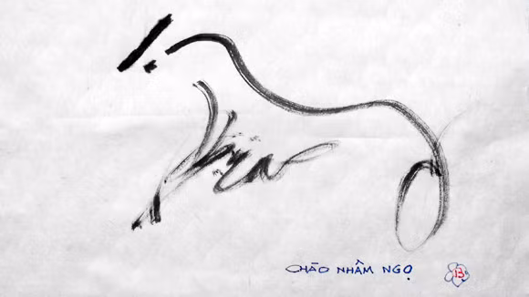 Bức tranh chữ Ngựa độc đáo
