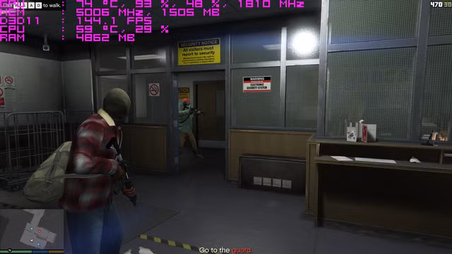 Tựa game GTA 5 với mức khung hình trung bình 144 fps cho trải nghiệm mượt mà