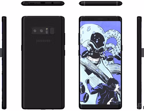 Ảnh dựng theo các tin đồn về Note 8.