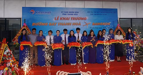 Đường bay thẳng Thanh Hoá - Bangkok chính thức khai trương sáng 28/7. Ảnh: Lê Hoàng.