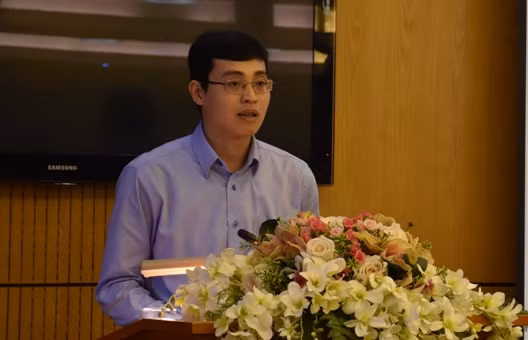 Ông Đỗ Đức Hiển – Chánh Văn phòng kiêm Người phát ngôn Bộ Tư pháp tại buổi họp báo. (Ảnh: TH).
