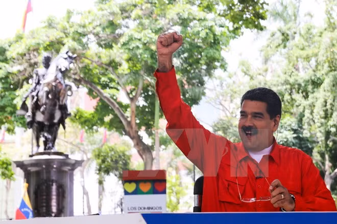 Tổng thống Venezuela Nicolas Maduro phát biểu tại Caracas ngày 23/7. (Nguồn: EPA/TTXVN)