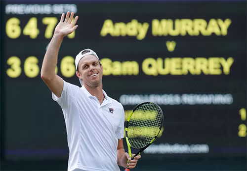 Sam Querrey rạng ngời khi giúp Mỹ lần đầu tiên sau tám năm có một đại diện ở tứ kết các giải Grand Slam. Ảnh: Reuters.