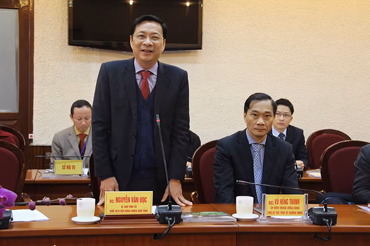 Đồng chí Nguyễn Văn Đọc, Bí thư Tỉnh ủy, Chủ tịch HĐND tỉnh phát biểu tại buổi làm việc.