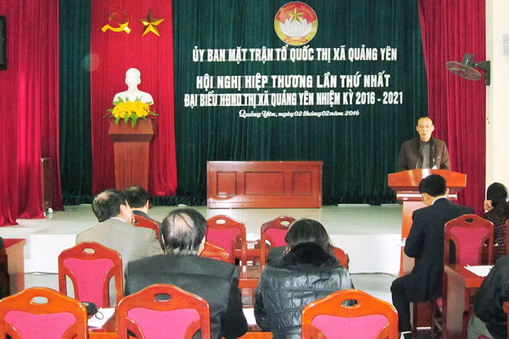 Uỷ ban MTTQ TX Quảng Yên tổ chức hội nghị hiệp thương lần thứ nhất giới thiệu đại biểu tham gia ứng cử HĐND thị xã, nhiệm kỳ 2016-2021.