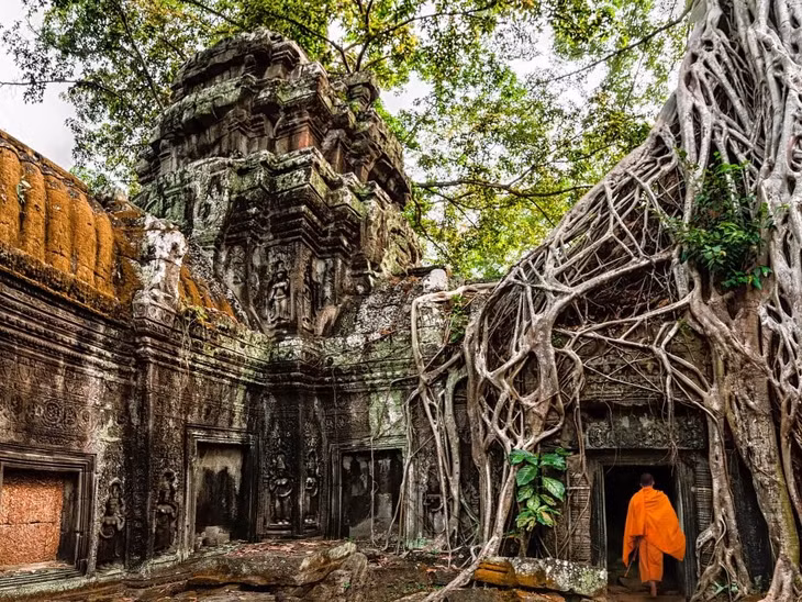 Angkor Wat, Campuchia - “Bí mật ngôi mộ cổ”: Bộ phim hành động bom tấn ra rạp năm 2001 - Lara Croft: Tomb Raider hay Bí mật ngôi mộ cổ không chỉ khiến Angelina Jolie trở thành một biểu tượng toàn cầu, mà còn cho khán giả chiêm ngưỡng cảnh đẹp khó tin của khu đền Angkor Wat. Bộ phim đã góp phần không nhỏ biến đền Angkor Wat nói riêng và Campuchia nói chung trở thành một trong những điểm đến hấp dẫn nhất châu Á. Ảnh: Business Insider.