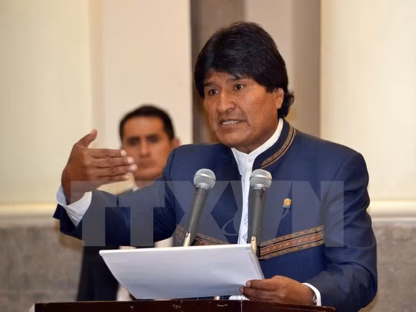 Tổng thống Bolivia Evo Morales phát biểu tại La Paz. (Nguồn: THX/TTXVN)