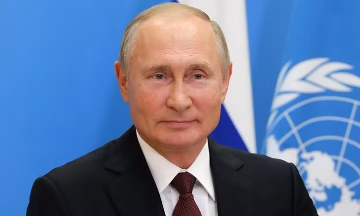 Tổng thống Nga Vladimir Putin tham gia cuộc họp trực tuyến của Liên Hợp Quốc từ Moskva hôm 22/9. Ảnh: AFP.