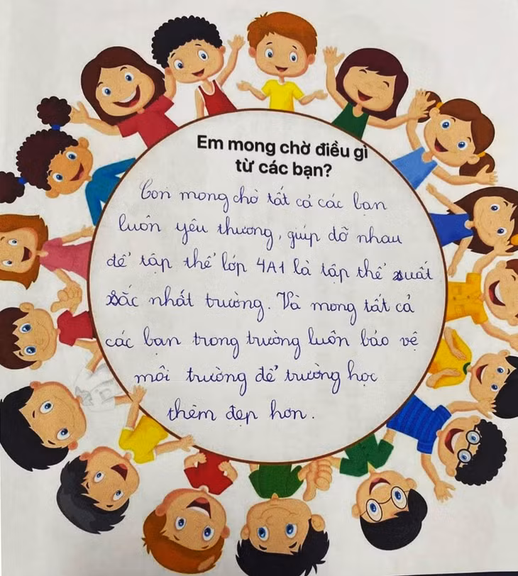 Bức thư của học sinh gửi thầy cô Trường Tiểu học Bãi Cháy.