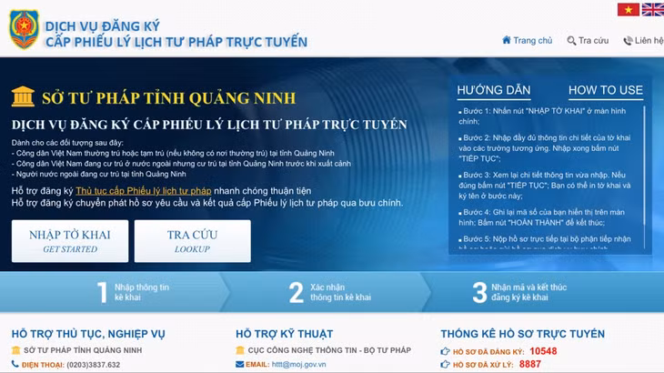 Việc thực hiện dịch vụ công trực tuyến mức độ 3 của Sở Tư pháp tăng tính công khai, minh bạch trong công tác cấp phiếu LLTP, tiết kiệm chi phí, thời gian cho công dân, doanh nghiệp.