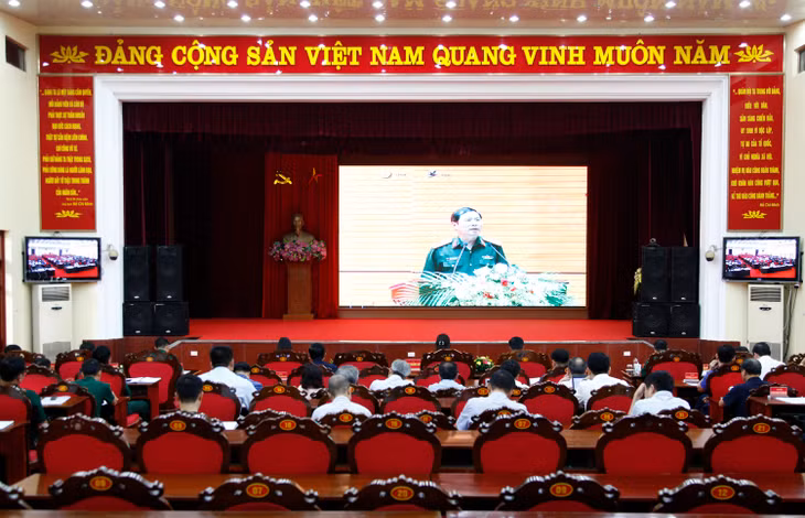 Quang cảnh hội nghị trực tuyến tập huấn toàn quốc Luật Cảnh sát biển Việt Nam tại điểm cầu Quảng Ninh.