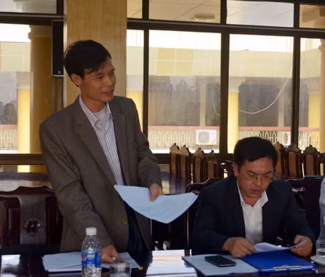 Lãnh đạo Ban Tuyên giáo Thành ủy Móng Cái phát biểu tại hội nghị