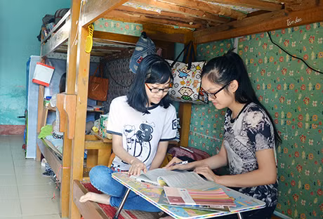 Khu ký túc xá sinh viên sẽ được nâng cấp, sửa chữa, từng bước đáp ứng yêu cầu quy mô đào tạo giai đoạn 1 của nhà trường trên 4.000 HS,SV.