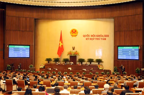 Công bố kết quả Biểu quyết thông qua Luật Tổ chức Quốc hội (sửa đổi). Ảnh: Phạm Kiên – TTXVN.