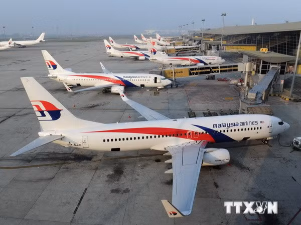 Máy bay của Malaysia Airlines đỗ tại sân bay Quốc tế Kuala Lumpur. (Ảnh: AFP/TTXVN)