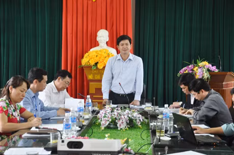 Đồng chí Lê Quang Tùng, Phó Chủ tịch UBND tỉnh phát biểu kết luận buổi làm việc.