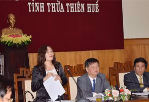 Tại buổi họp báo của UBND tỉnh thông tin về dự án tại Cửa Khẻm, đèo Hải Vân vào chiều ngày 20/11. 