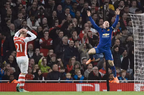 Niềm vui của Rooney sau khi nâng tỉ số lên 2-0 cho M.U - Ảnh: Reuters