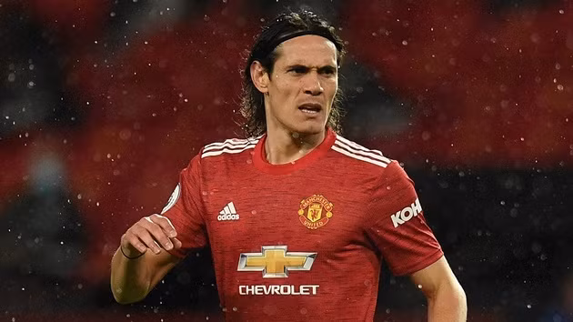  Cavani trong màu áo Man United.