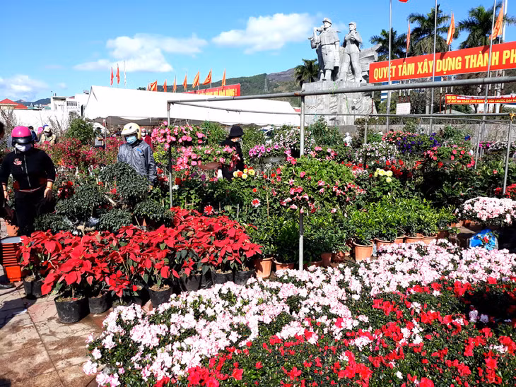 Những điểm bán hoa xuân vẫn diễn ra để người dân mua sắm trang hoàng tết cho ngôi nhà của mình