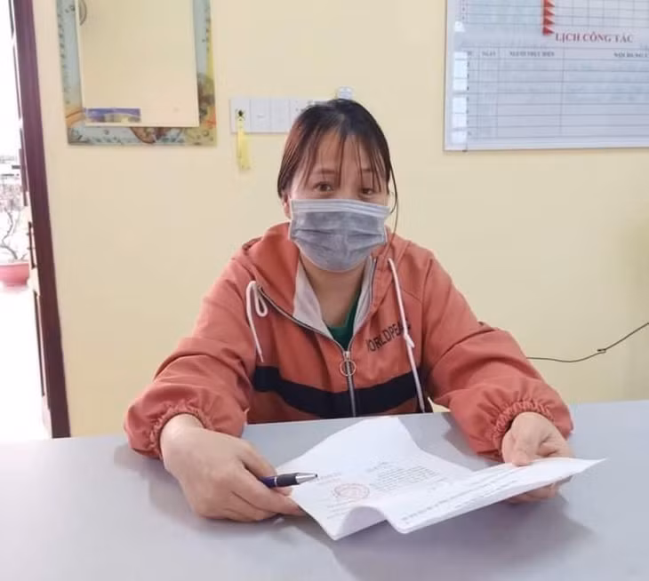 Nguyễn Thị H. tại cơ quan công an.