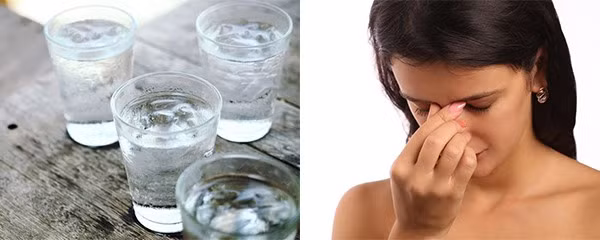 Nước đá lạnh khiến tình trạng viêm xoang mũi trở nặng hơn. Đồ hoạ: Phương Linh.