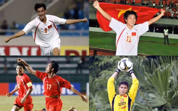 Tiền đạo Lê Công Vinh, tiền đạo Nguyễn Quang Hải, tiền vệ Nguyễn Vũ Phong và thủ môn Trần Đức Cường là 4 cầu thủ tuổi Sửu đã cùng đội tuyển Việt Nam vô địch AFF Cup 2008. (Ảnh: Tổng hợp)