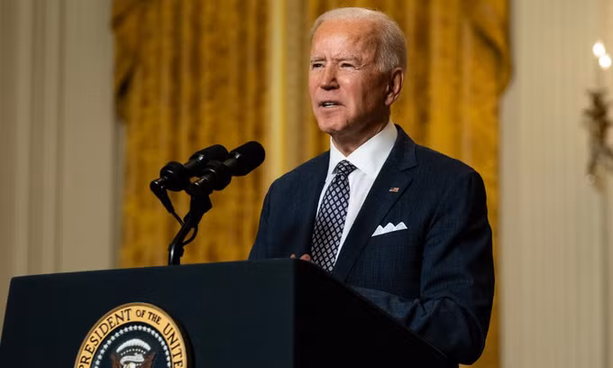 Tổng thống Mỹ Joe Biden phát biểu trong một sự kiện trực tuyến tại Nhà Trắng hôm 19/2. Ảnh: AFP.